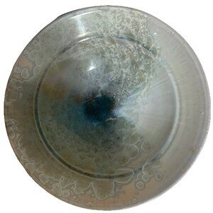 Bill Campbell Pottery 10.5 Centerpiece Bowl Crystalline Glaze Blue Artist Signed